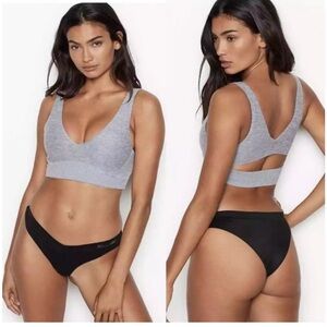 NWT Victoria’s Secret Gray Unlined Essential Plunge Bralette